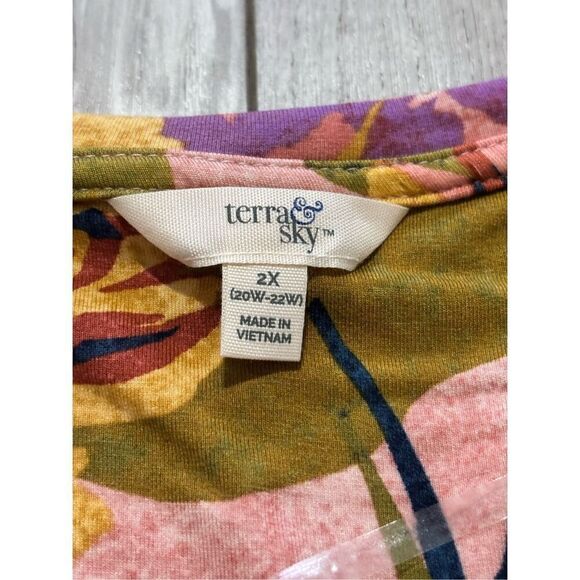 Terra & Sky Women’s Plus Size Swing Dress with Short Sleeves Size 2X - Picture 10 of 12